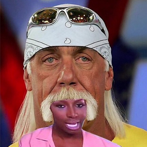 Nene's hair as Hulk Hogan's mustache!