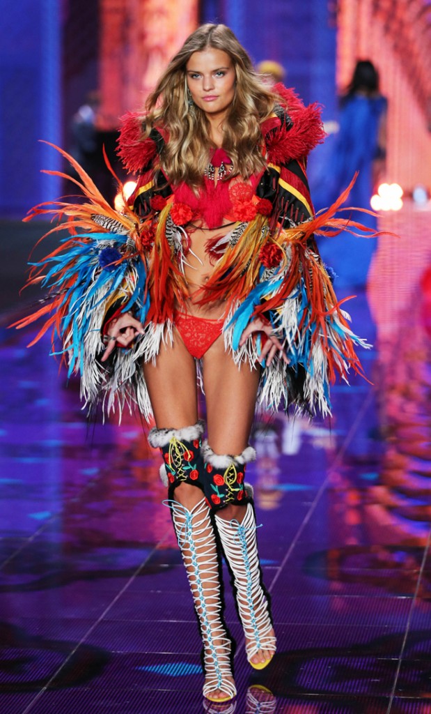 Kate Grigorieva seen walking on ramp during Victoria's Secret Fashion Show 2014 in London