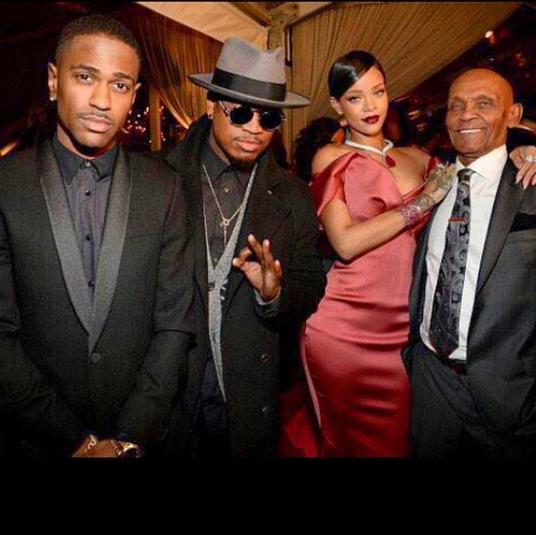 Big Sean, Neyo, Rihanna and her grandfather